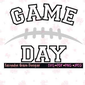 Game Day Hollow Letters with Football Stitches Digital Design Pdf Png Jpeg Svg Game Time Shirts, Football Ready, Touchdown Girl, Team Spirit