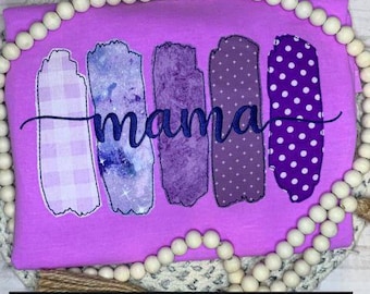 Embroidered MAMA Applique Brush Stroke Sweatshirt or Shirt  Keepsake, Mother's Day Gift, Birthday Present Baby Clothing Hospital Blanket