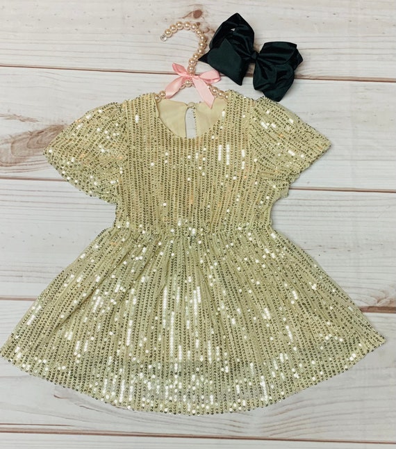 Champagne Colored Sequin Girls Toddler Dress, Graduation, New Years,  Birthday Party, Daddy Daughter Dance, Sequin Dress, Gold, Sparkle Dress -  Etsy Australia