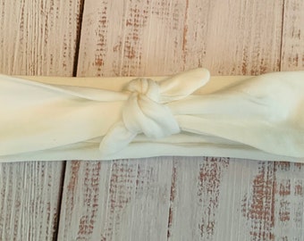 Tie it Yourself Headband for Kids 26" Long White Plain, Girls Toddler, Christmas, Summer, Holiday, Stocking Stuffer *Ships in 24