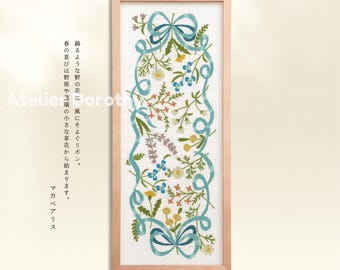 Japanese Embroidery Kit : Seasonal Gift No. 7590 Spring Breeze Ribbon, by Macabe Alice