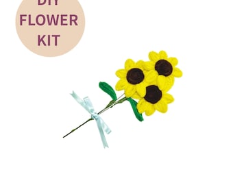 Japanskt blomtillverkningskit: Chenille-stjälk med solros