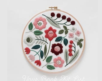 Japan Craft - DMC Broderikit, Yumiko Higuchi, Ullsömnad, Botanisk Blomma Rosa Trädgård