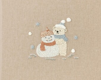 Broderikit för snögubbe och isbjörn: Chicchi x DMC linnehantverk