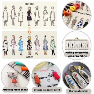 Cut Cloth Fabric Coloring : 100 Ladies (Ne-san) with Ni-san Series - Japan Craft, White image 5