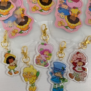 Strawberry Shortcake and Friends Bookmark with Keychain Your choice from Blueberry Muffin Lemon Meringue Orange Blossom and Raspberry Tart