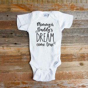 Dream Come True IVF Baby Onesie: Newborn Take Home Outfit