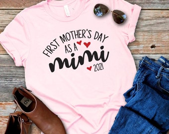 First Mothers Day As A Mimi, Promoted To Mimi Shirt, Mothers Day Gift For Grandma, First Time Mimi, Pregnancy Announcement Grandma