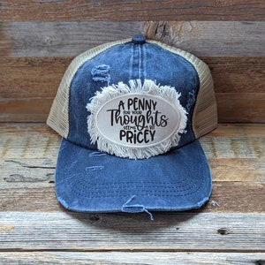 Gorro con parche sarcástico: divertido gorro con cola de caballo desgastada para adultos