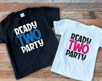 Ready TWO Party, Birthday Shirt for a 2 Year Old, Funny Birthday Shirt for Kids, Second Birthday Shirt, Two Year Old Birthday Shirt