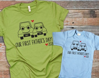 First Father's Day Shirts, Personalized Daddy and Me Shirts, Daddy and Me Shirts, Our First Father's Day Shirt, Fathers Day Gift For New Dad