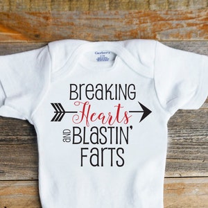 Breaking Heart Blasting Farts Funny Baby Romper – Newborn Infant Unisex Onesie