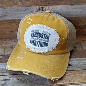 Gorra de camionero divertida: gorra con cola de caballo cruzada y desgastada, regalo para tu jefe.