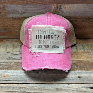 Gorra de camionero divertida: regalo sarcástico para un amigo, gorra de cola de caballo hecha jirones