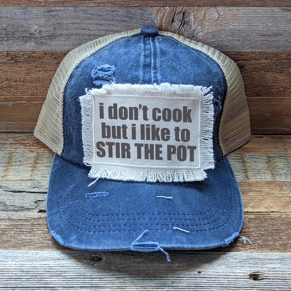 Funny Distressed Trucker Hat: I Don display picture 1