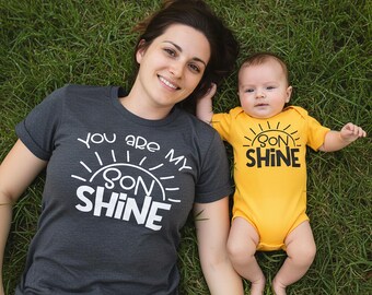 Matching Family Shirts You are my Son Shine, New Mom Dad Baby Shower Gift
