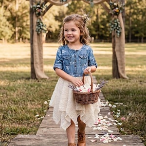 5t boho dress Apolina Kids Mya Dress in String 3-5 Years Floral Embroidered Boho Girls