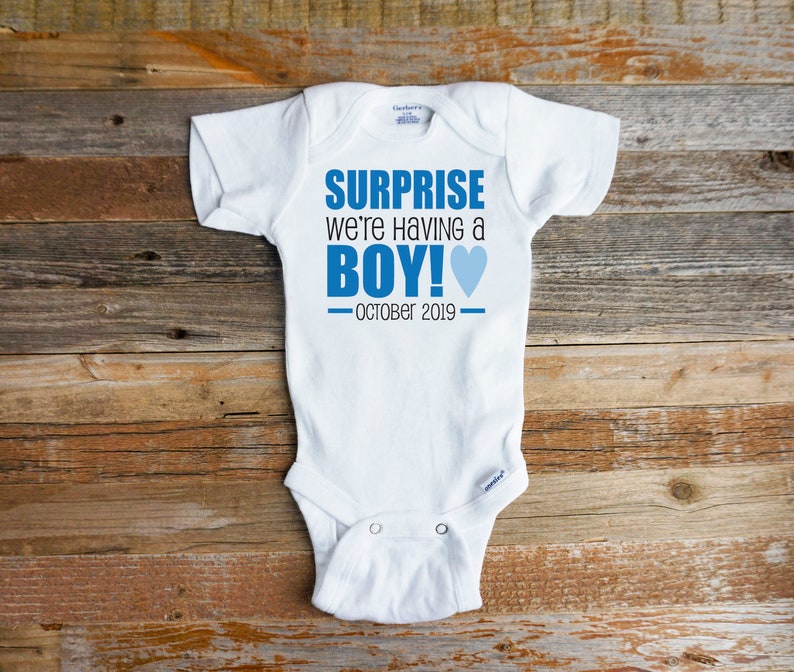 Gender Reveal Onesie Surprise We're Having a BOY Etsy