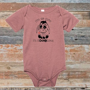 I&#39;m so Cute it&#39;s Ridonkulous, Cute Donkey Bodysuit, Funny Baby Shirt, Gift For New Baby, Baby Shower Gift, Gift for Baby Girl