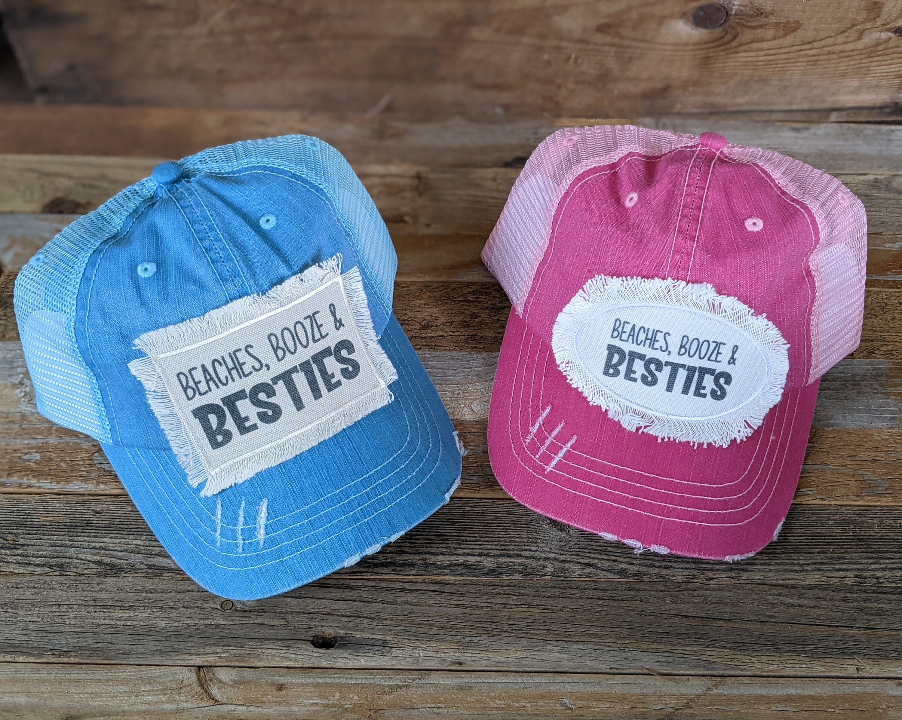 Vacation Hats, Beaches Booze Besties Girls Trip, Beaches Booze Besties Hats, Girls Trip Gifts, Distressed Trucker Hat, Day Drinking