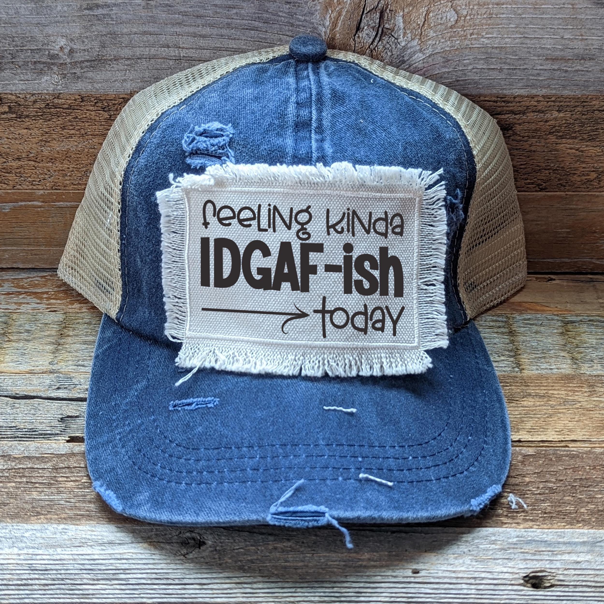 Idgaf-ish Distressed Trucker Hat: Sarcastic Ponytail  display picture 2