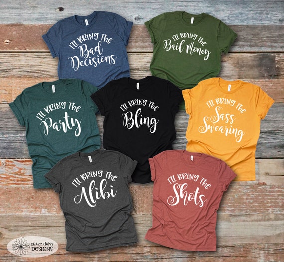 Womens Girls Night Shirt I'll Bring The Bail Money Funny Party Tee Womens Girls Night Shirt I'll Bring The Bail Money Funny Party Tee