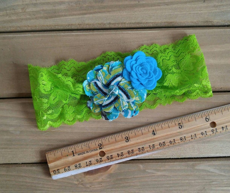 Flower Headband Bright Green Headband Baby Headband Baby Etsy