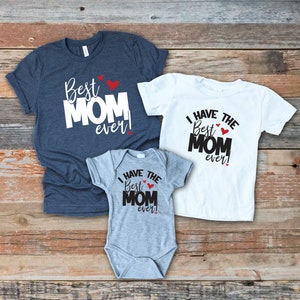 Mommy and Me Matching Outfits Boy, Best Mom Ever Shirt, Our First Mothers Day Tshirt, Custom First Time Mom Gift From Son