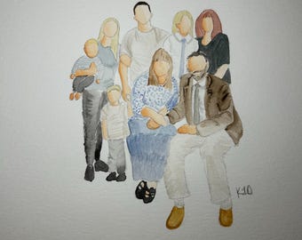 Custom Faceless Watercolor Portraits
