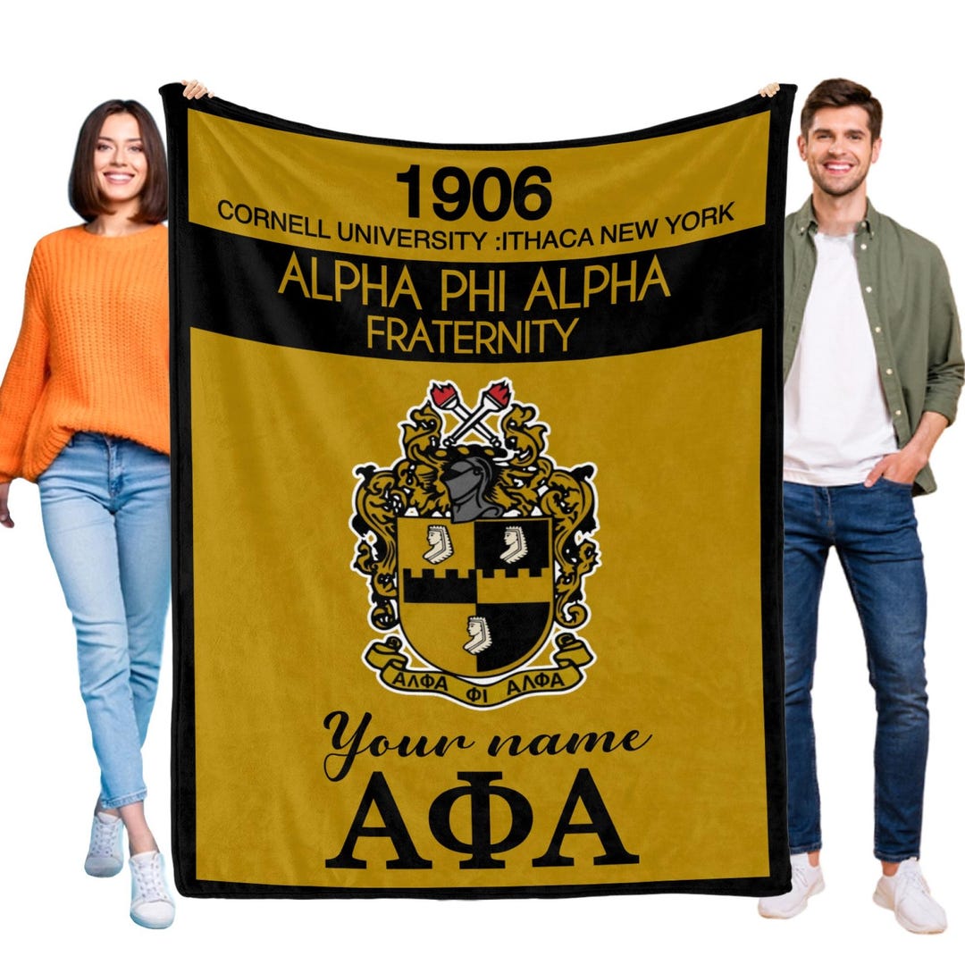 Personalized Alpha Phi Alpha Flannelblanket,custom Name Old Gold ...