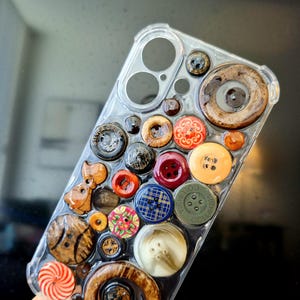 iphone 17 case - Brown Vintage & Ornate Antique Button Phone Cover