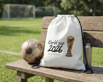 World Cup 2026 Drawstring Bag, Soccer Fan Gift, Gym Cinch Sack