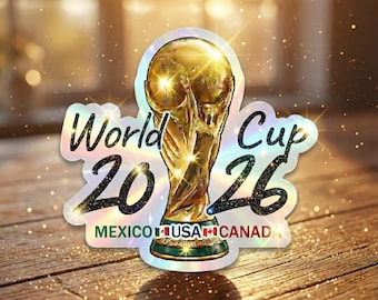 Adesivo Coppa del Mondo 2026 – Trofeo USA Messico Canada per laptop, borracce e quaderni