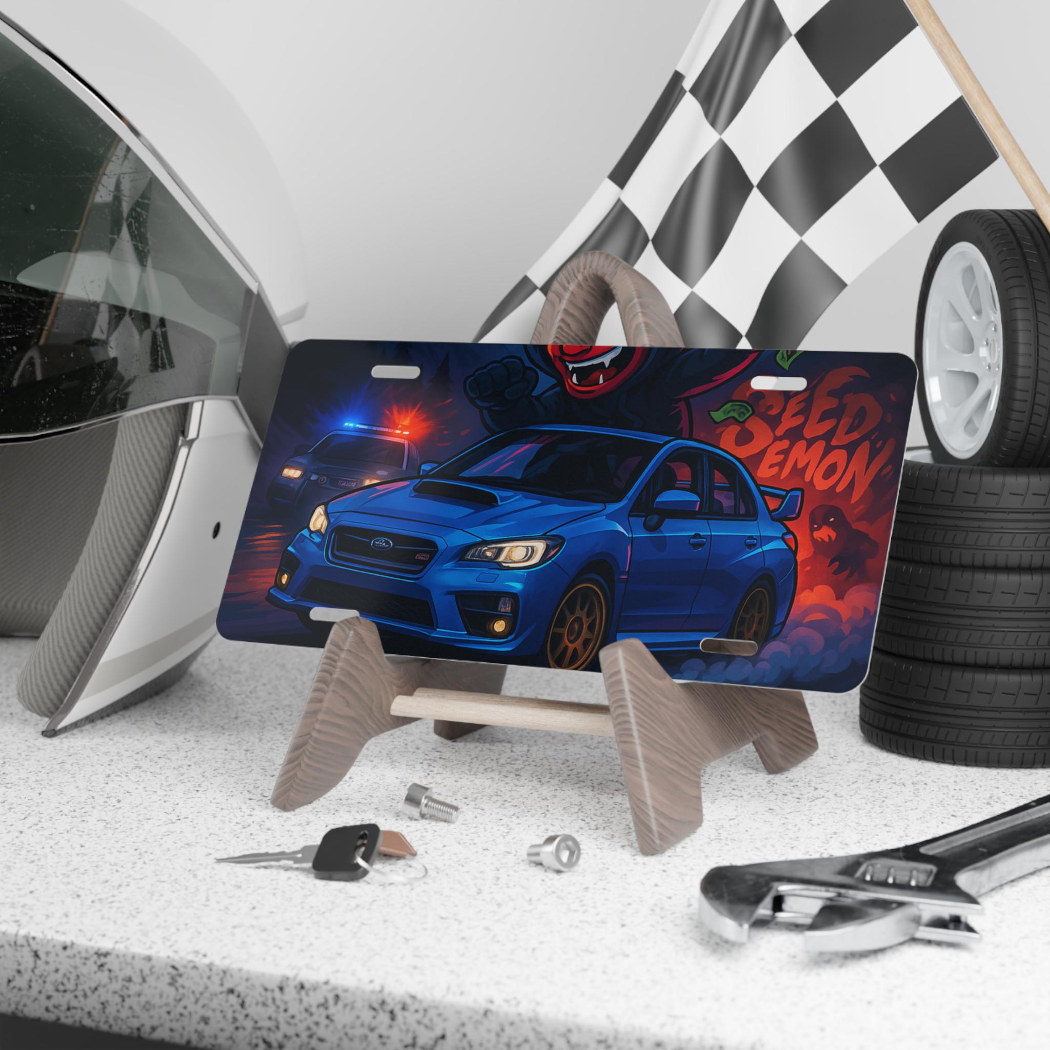 SSCO Kanji Black Engraved License Plate Delete For WRX STi Subaru – Front Bumper Relocation