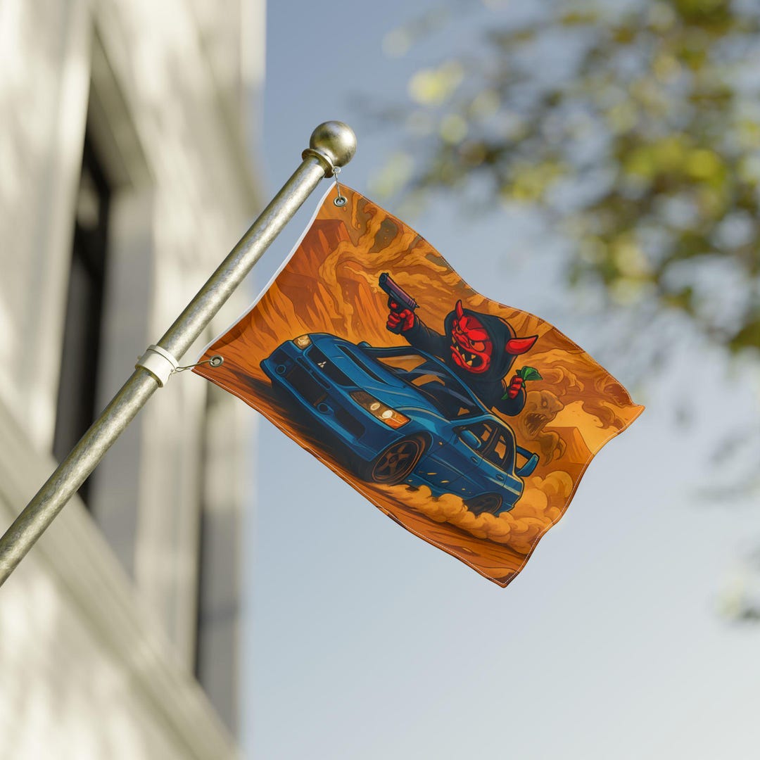 Speed Demon Dubai EVO Lancer Rally Racer JDM Flag Artwork Double Sided ...