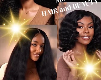 Model Image Pack AI Hair Extention Black
