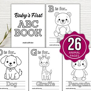 ABC Coloring Book Baby Shower Game, ABC Book Baby Shower Activity, ABC Baby Shower Coloring Book, Baby Shower Game Bundle, Baby Activities