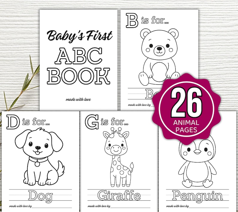 ABC Coloring Book Baby Shower Game, ABC Book Baby Shower Activity, ABC Baby Shower Coloring Book, Baby Shower Game Bundle, Baby Activities