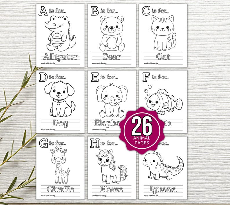 ABC Coloring Book Baby Shower Game, ABC Book Baby Shower Activity, ABC Baby Shower Coloring Book, Baby Shower Game Bundle, Baby Activities
