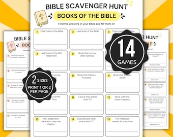 Bible Scavenger Hunt Bundle, Youth Group Games, Bible Search Games, Christian Activities, Kids Bible Games, Church Hunt Games, Bible Trivia