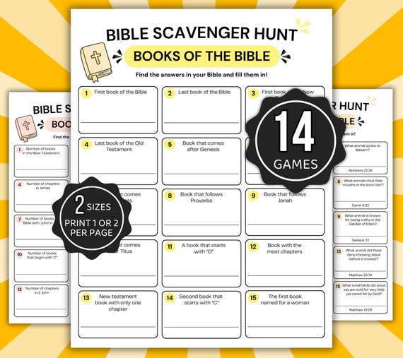Bible Scavenger Hunt Bundle, Youth Group Games, Bible Search Games, Christian Activities, Kids Bible Games, Church Hunt Games, Bible Trivia