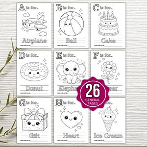 ABC Coloring Book Baby Shower Game, ABC Book Baby Shower Activity, ABC Baby Shower Coloring Book, Baby Shower Game Bundle, Baby Activities