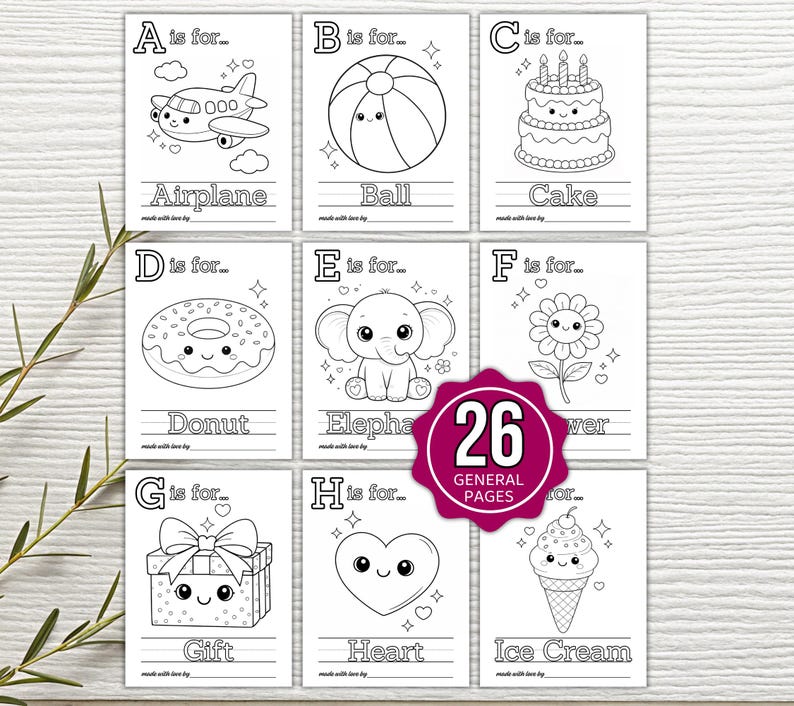 ABC Coloring Book Baby Shower Game, ABC Book Baby Shower Activity, ABC Baby Shower Coloring Book, Baby Shower Game Bundle, Baby Activities