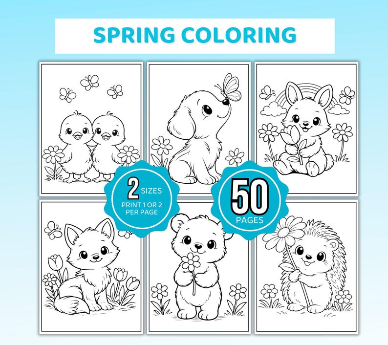 Spring Coloring Pages, Spring Coloring Book, Spring Coloring Sheets, Spring Coloring, Easter Coloring, Kids Spring Coloring, Easter Coloring