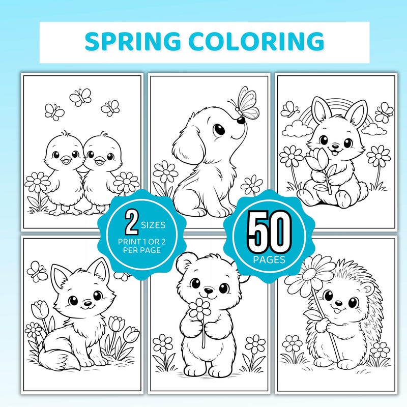 Spring Coloring Women - Etsy