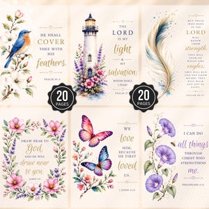 Vellum Bible Inserts, Bible Verse Tip Ins, Scripture Cards, Bible Journaling Inserts, Christian Gifts for Women, Bible Study Accessories