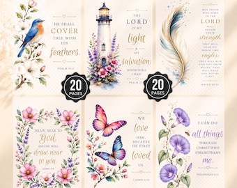 Vellum Bible Inserts, Printed Bible Inserts, Vellum Bible Tip-Ins, Bible Images, Bible Tip-In Bundle, Bible Tip Ins, Bible Verses Vellum