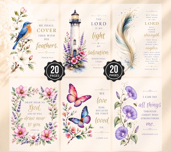 Vellum Bible Inserts, Bible Verse Tip Ins, Scripture Cards, Bible Journaling Inserts, Christian Gifts for Women, Bible Study Accessories