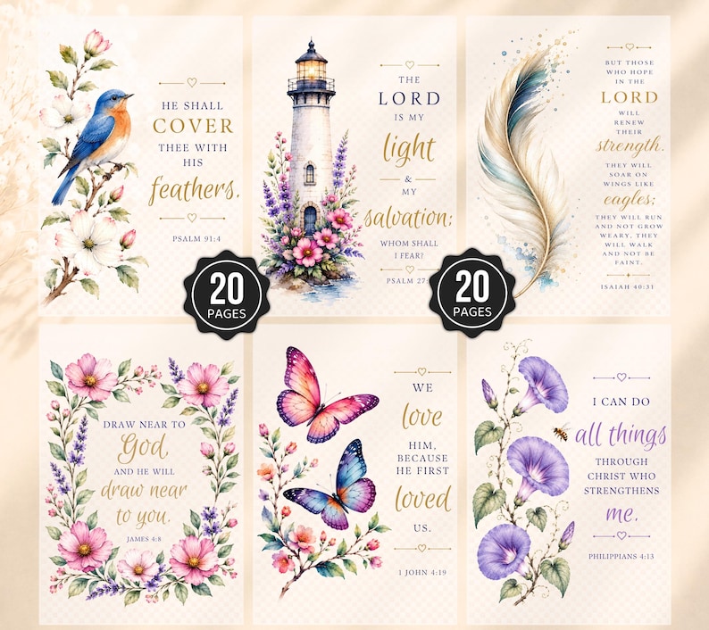 Vellum Bible Inserts, Bible Verse Tip Ins, Scripture Cards, Bible Journaling Inserts, Christian Gifts for Women, Bible Study Accessories