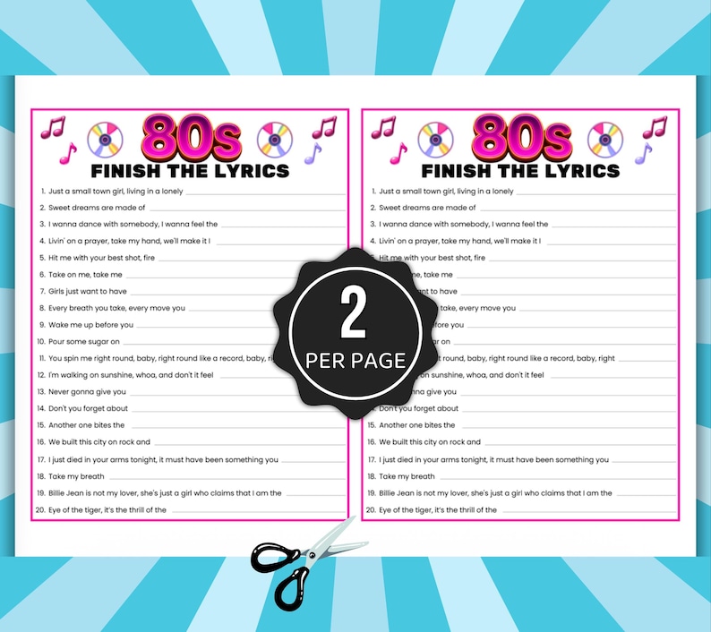Finish the Lyrics Trivia Games, Music Trivia Games, Senior Finish the Lyrics, Pub Trivia Games, Song Trivia, Song Lyric Games, Music Games